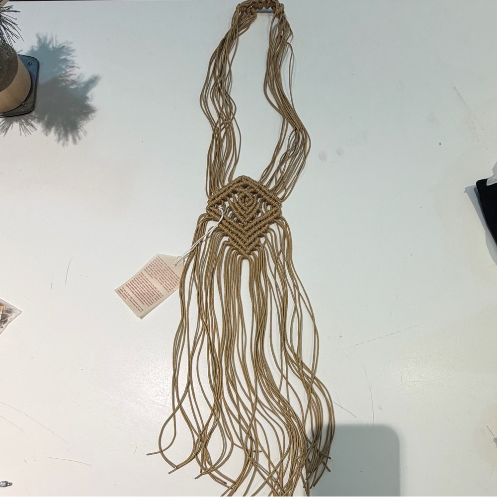 Bohemian Tan Macrame Necklace